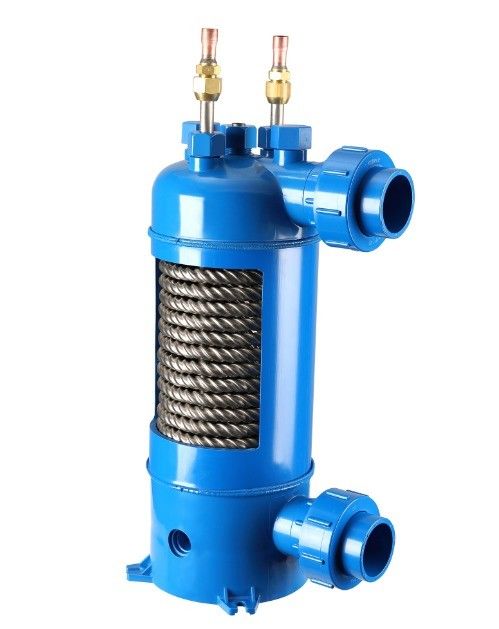 Échangeur de chaleur de piscine en tubes de titane en PVC pour piscine pompe à chaleur MHTA-15