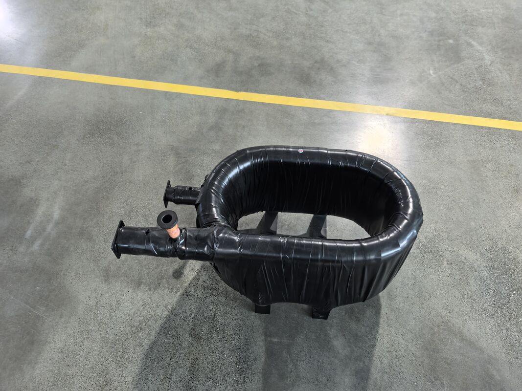 Échangeur de chaleur coaxial de construction en spirale, fonctionnant à une pression latérale de 4,2 MPa et une plage de température de 0 à 150 °C