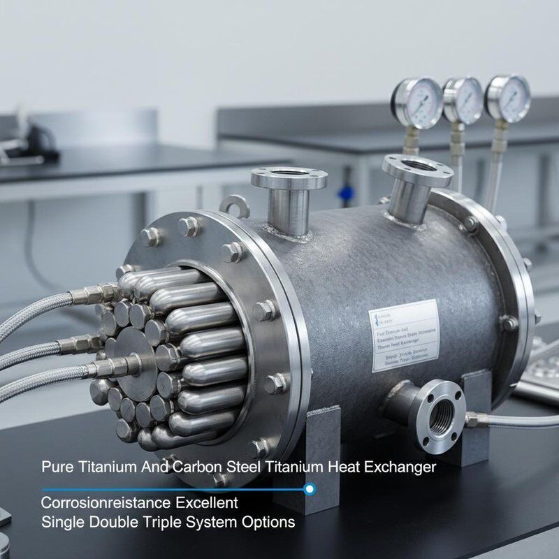 Titane pur et échangeur de chaleur en acier au carbone Titane avec une excellente résistance à la corrosion et des options de système unique double triple