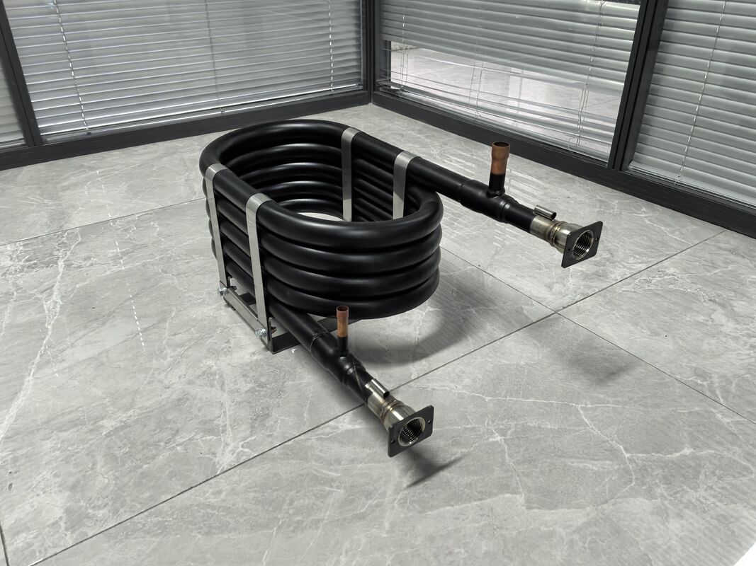 Échangeur de chaleur coaxial avec une capacité de chauffage de 6 à 36 kW, une pression côté réfrigérant de 4,2 MPa et une conception résistante à la corrosion pour les applications marines et industrielles