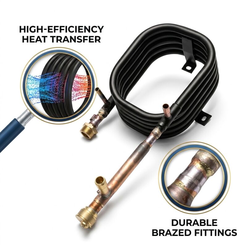 Échangeur de chaleur coaxial anti-corrosion à faible entretien pour système de réfrigération CVC