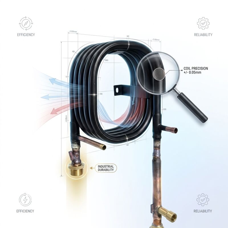 Échangeur de chaleur coaxial résistant à haute pression 4,2 Mpa côté réfrigérant 1,0 Mpa côté eau