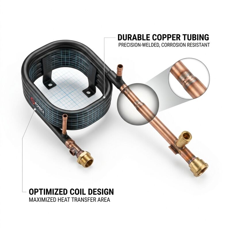 Échangeur de chaleur coaxial à faible entretien 4,2 MPa Côté réfrigérant 1,0 Mpa Côté eau