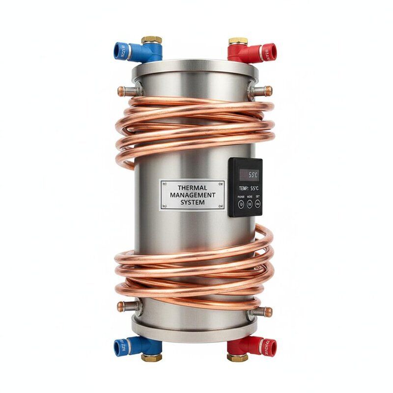 Échangeur de chaleur coaxial de type réfrigérant R22 avec construction de tube torsadé en spirale et largeur de 140 mm pour une gestion thermique efficace