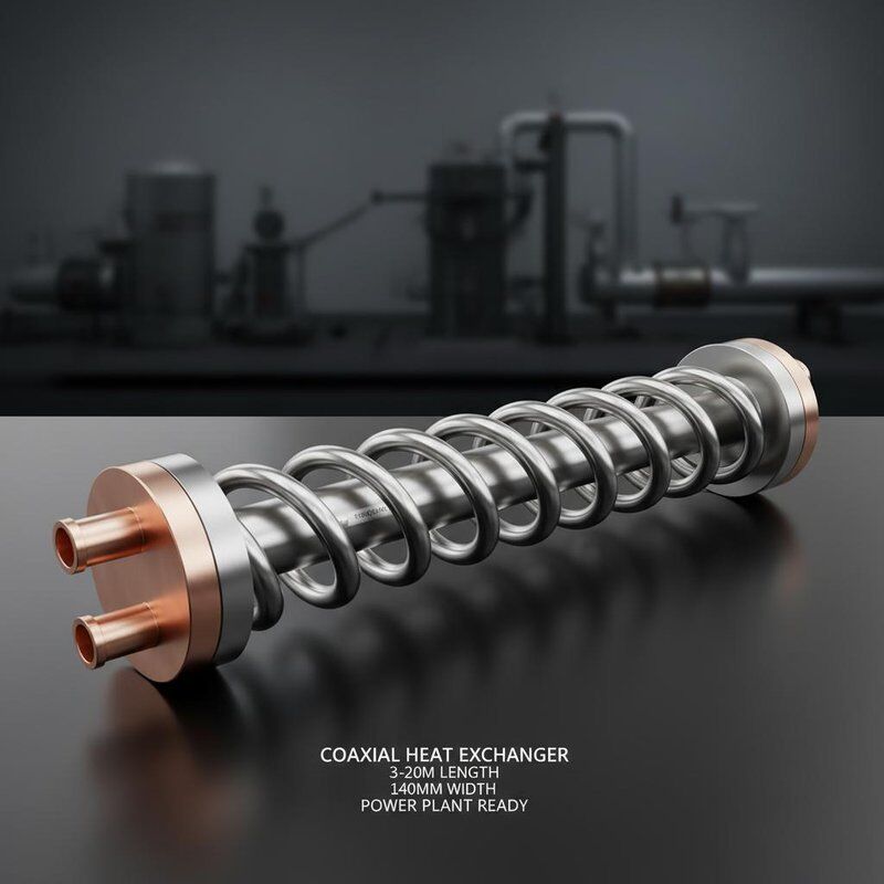 Échangeur de chaleur coaxial à torsion en spirale avec une largeur de 140 mm et une résistance élevée à la corrosion pour les centrales électriques