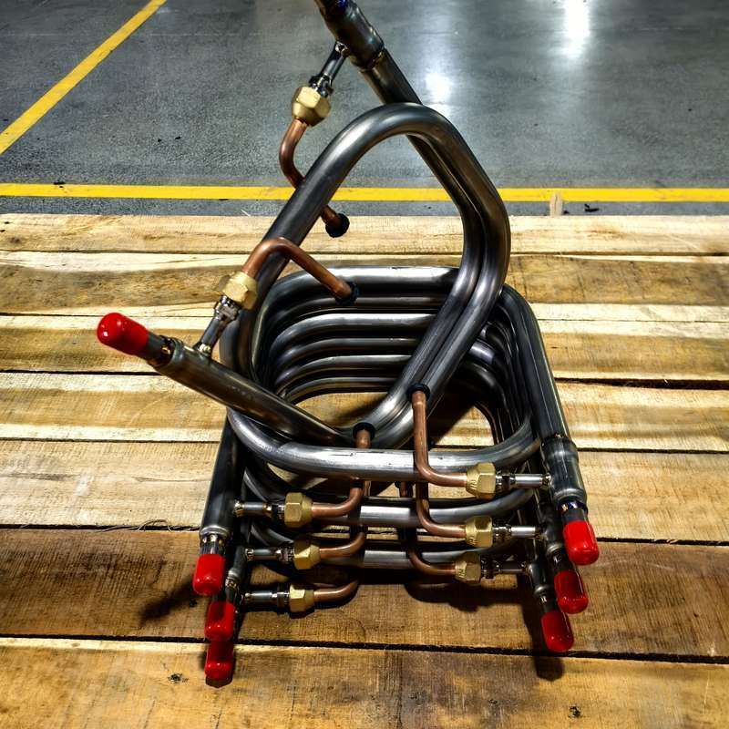 Échangeur de chaleur en tubes en titane TA1 avec une capacité thermique de 4 kW et un type de réfrigérant R32